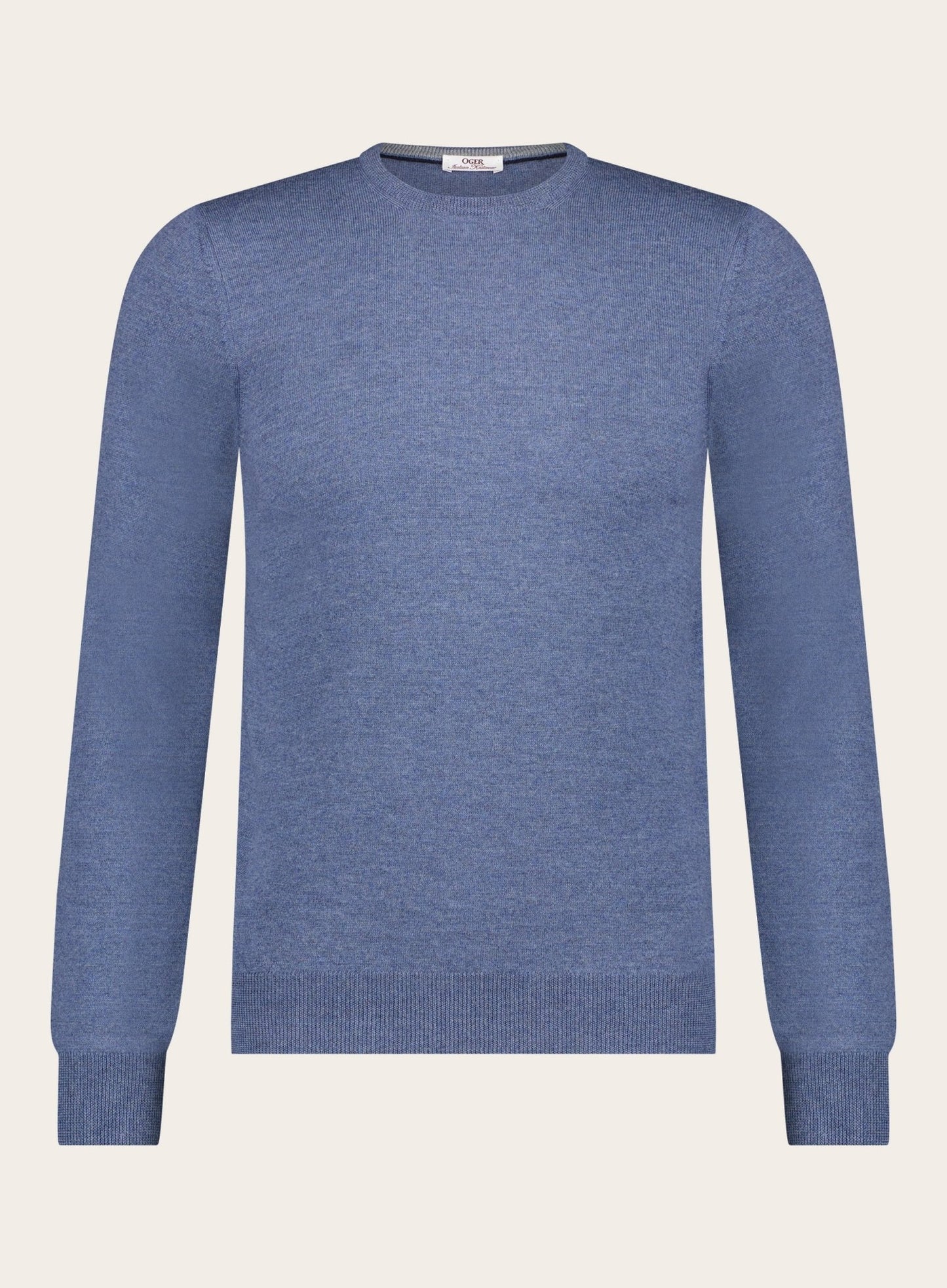 Virgin wollen ronde hals trui | JEANS BLAUW