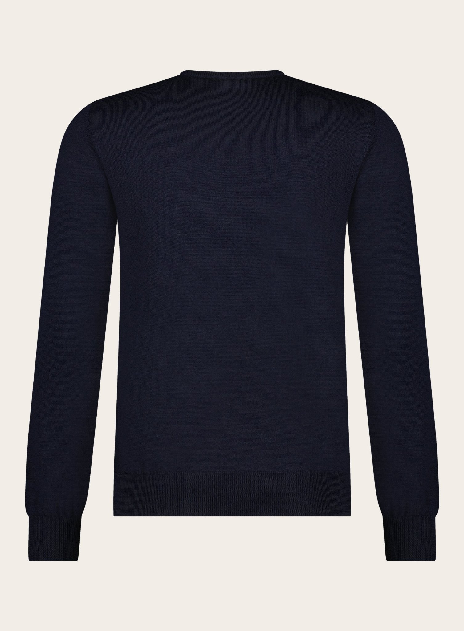 Virgin wollen ronde hals trui | BLUE NAVY