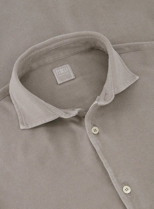 Poloshirt met lange mouwen van katoen
