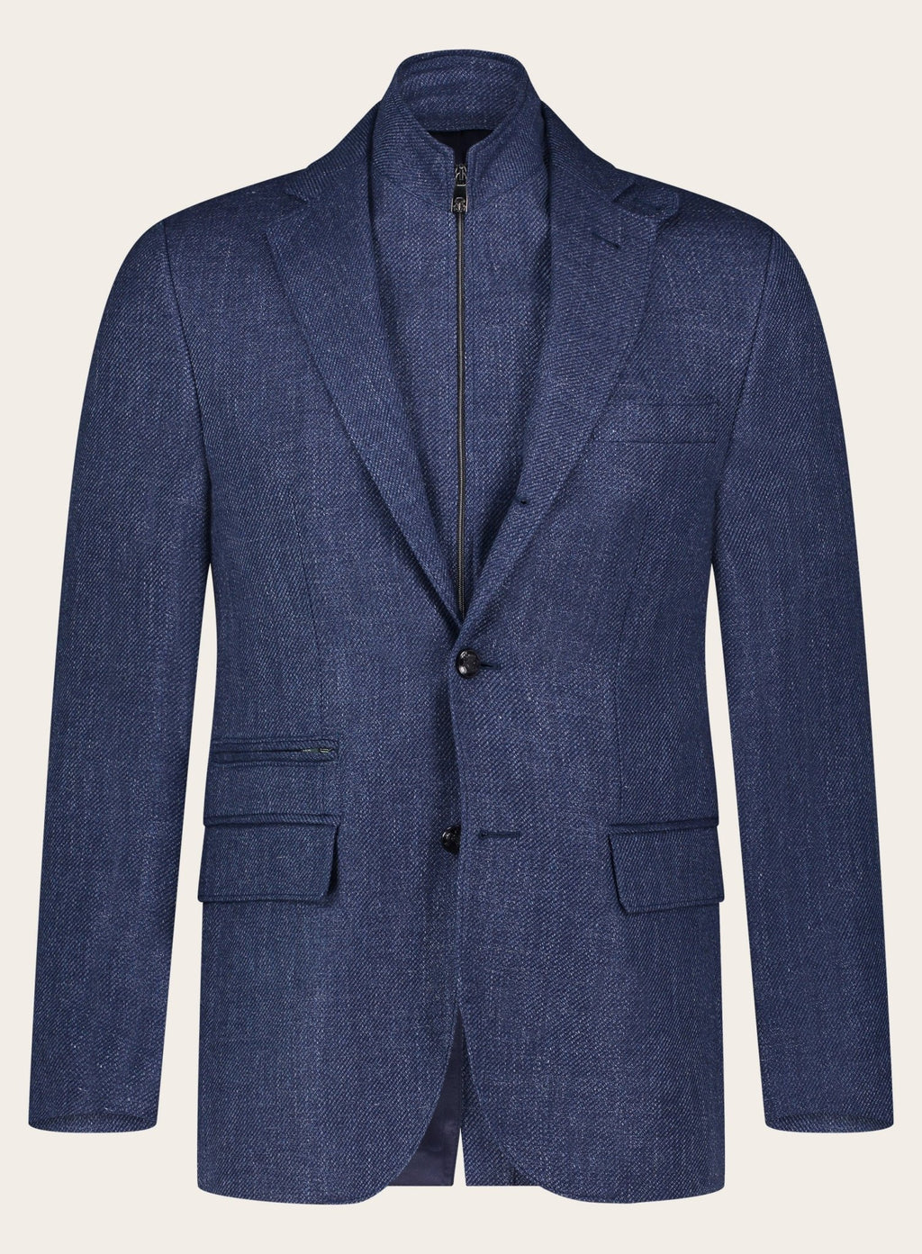 Jasje van wol met binnenwerk | Blauw