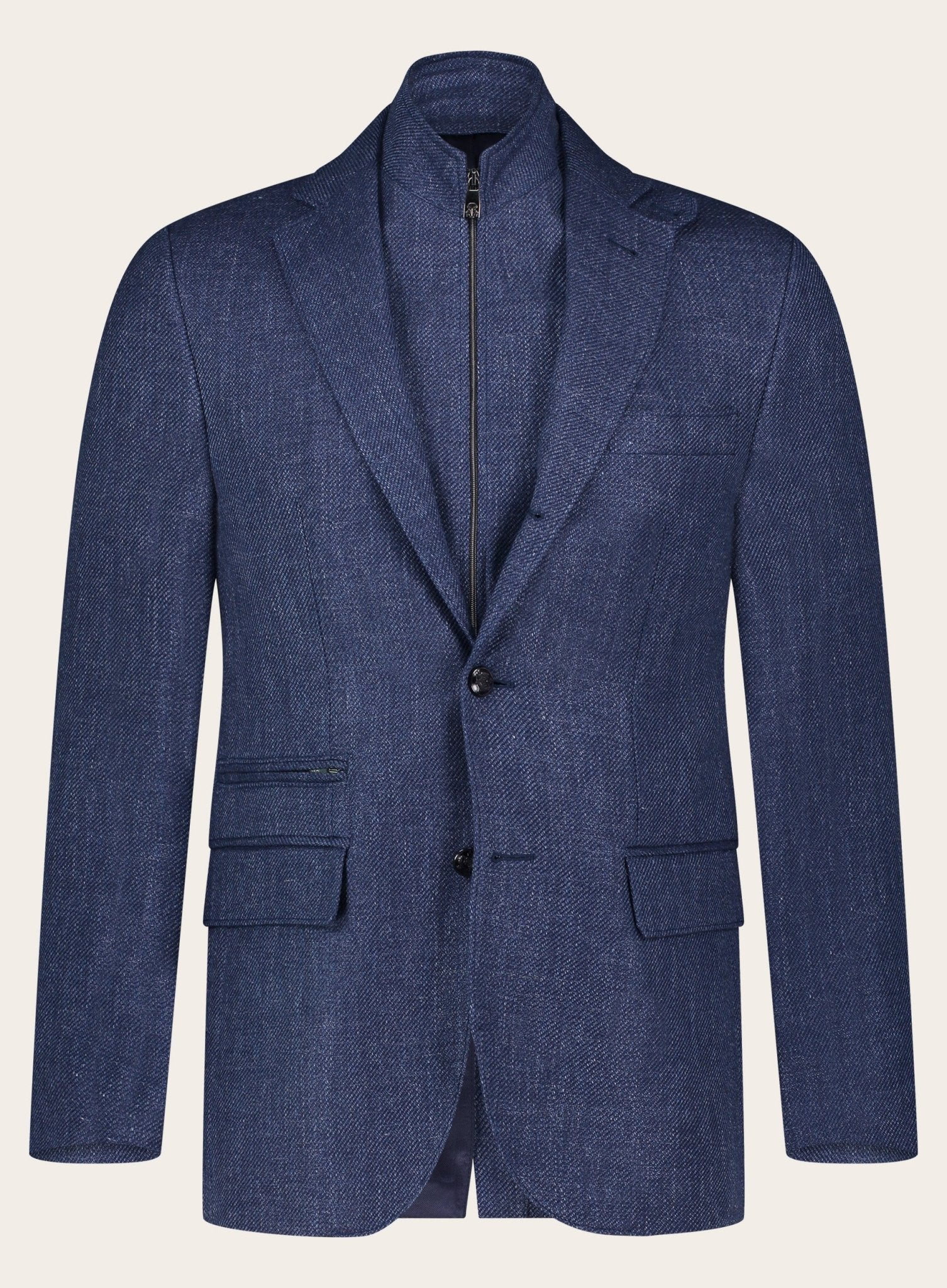 Jasje van wol met binnenwerk | Blauw