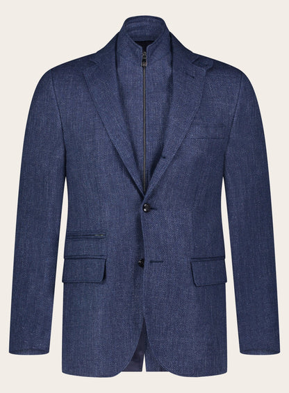 Jasje van wol met binnenwerk | Blauw