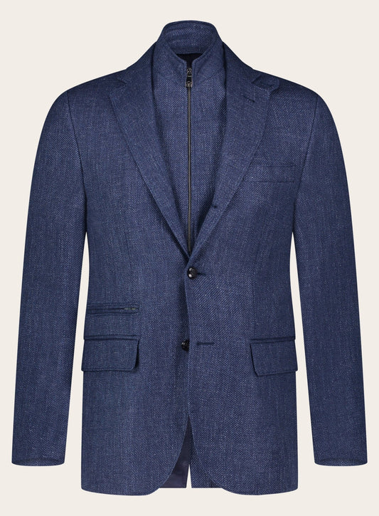 Jasje van wol met binnenwerk | Blauw