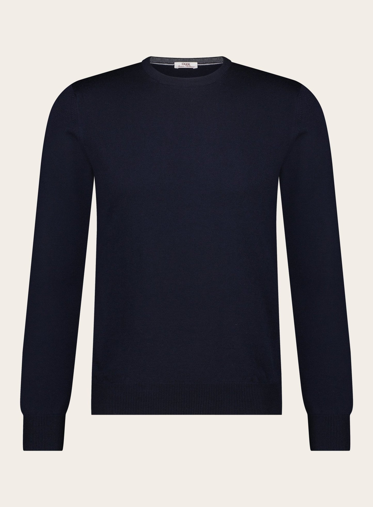 Virgin wollen ronde hals trui | BLUE NAVY