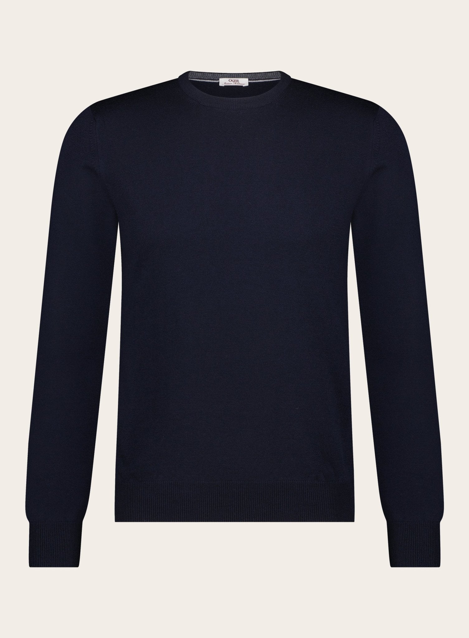 Virgin wollen ronde hals trui | BLUE NAVY