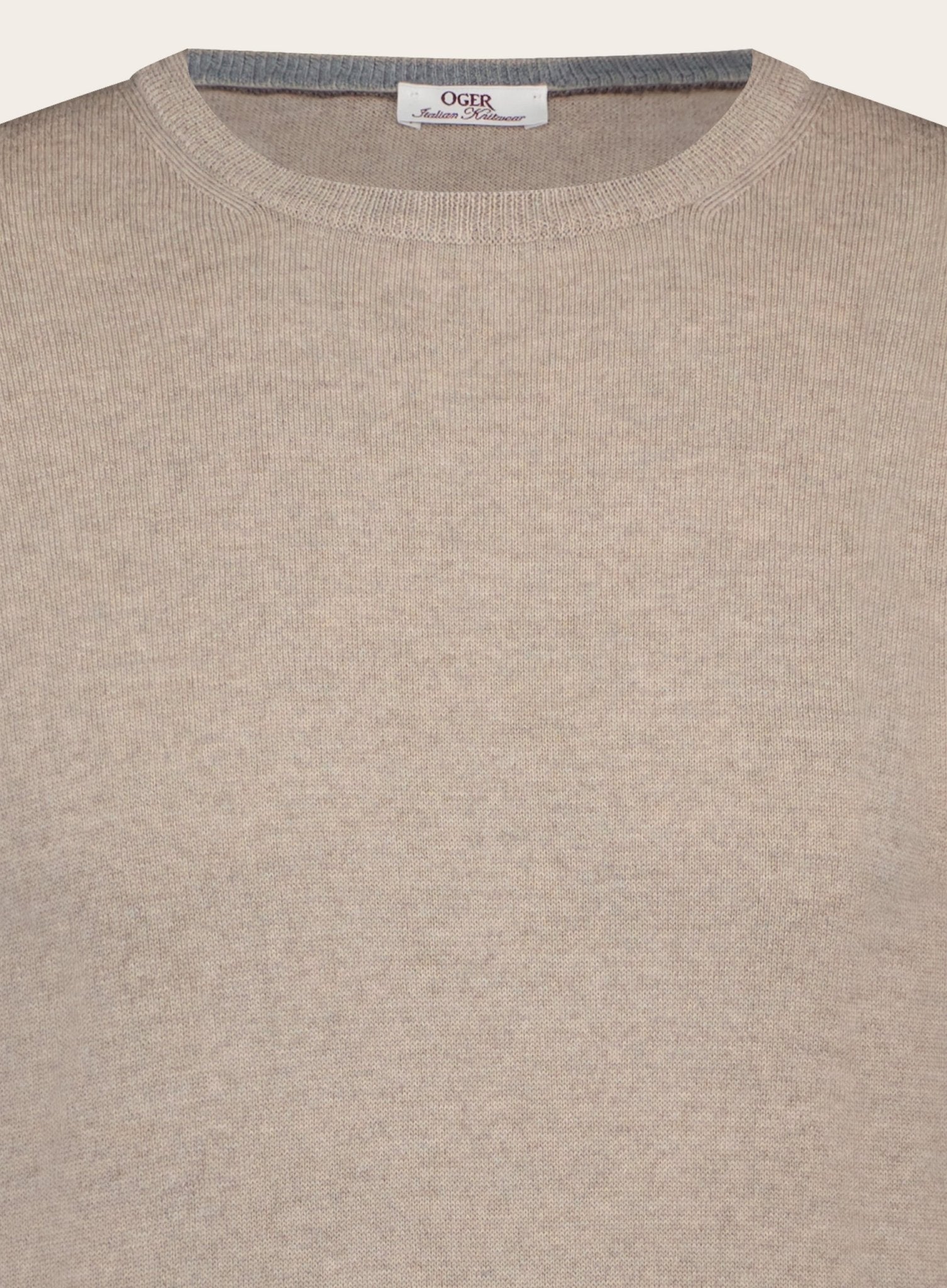 Virgin wollen ronde hals trui | Beige