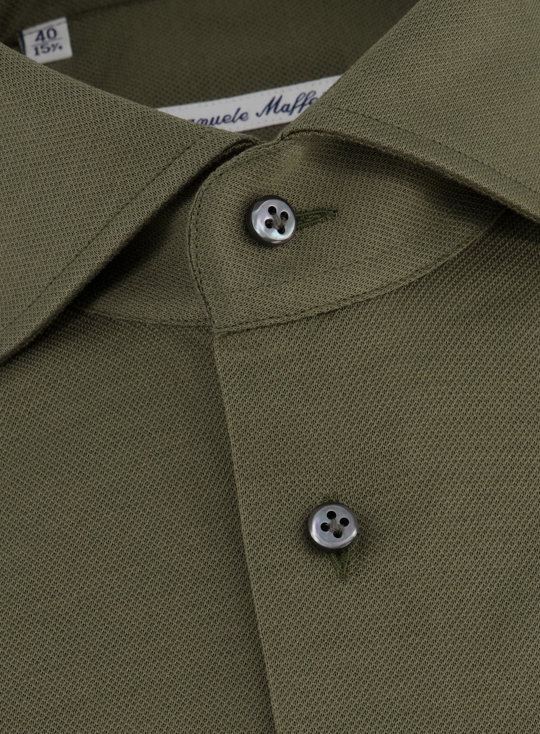 Regular-fit stretch piqué overhemd | Groen