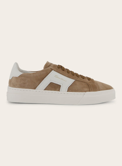 Double Buckle sneakers van suède | Camel