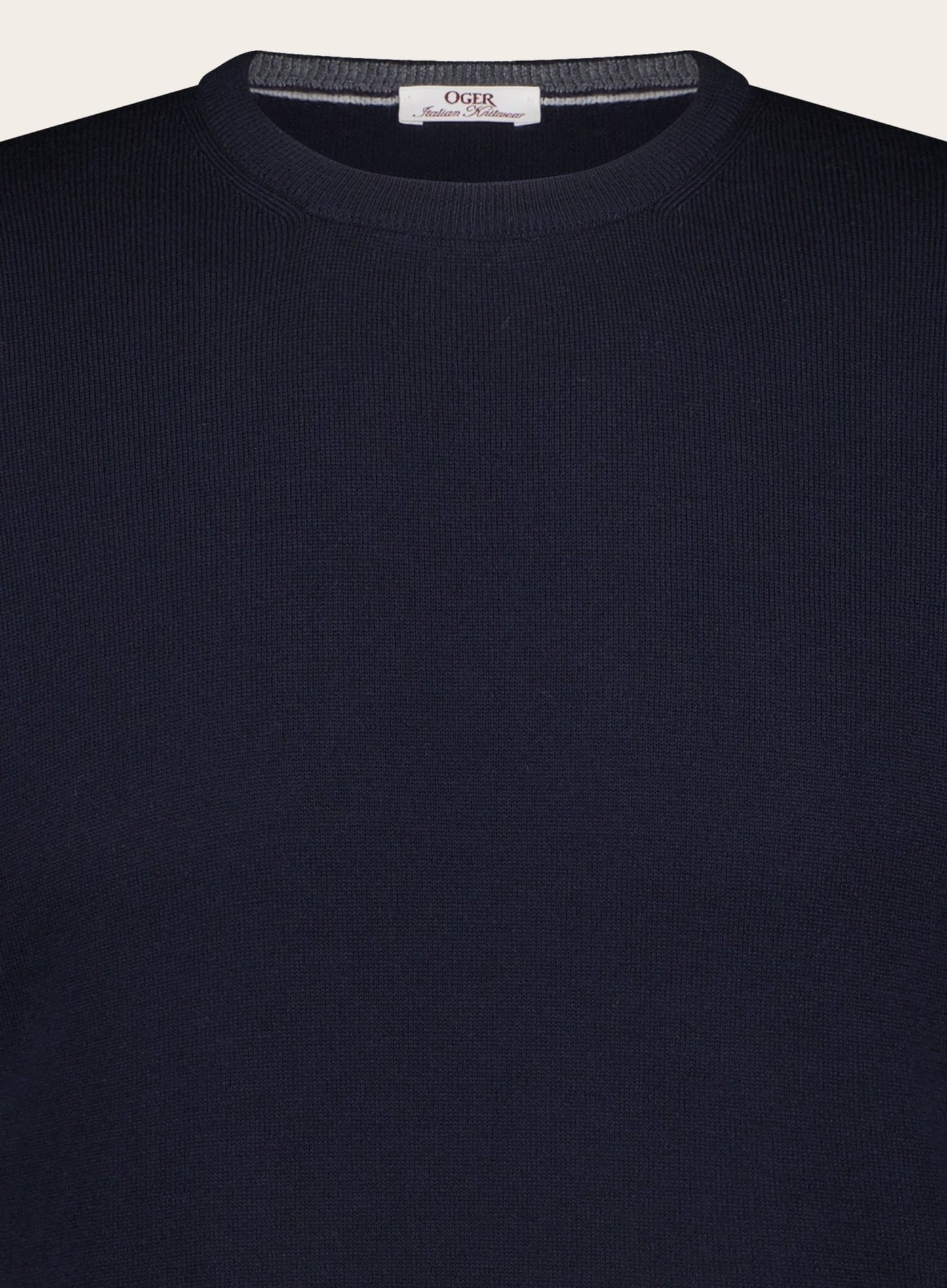 Virgin wollen ronde hals trui | BLUE NAVY