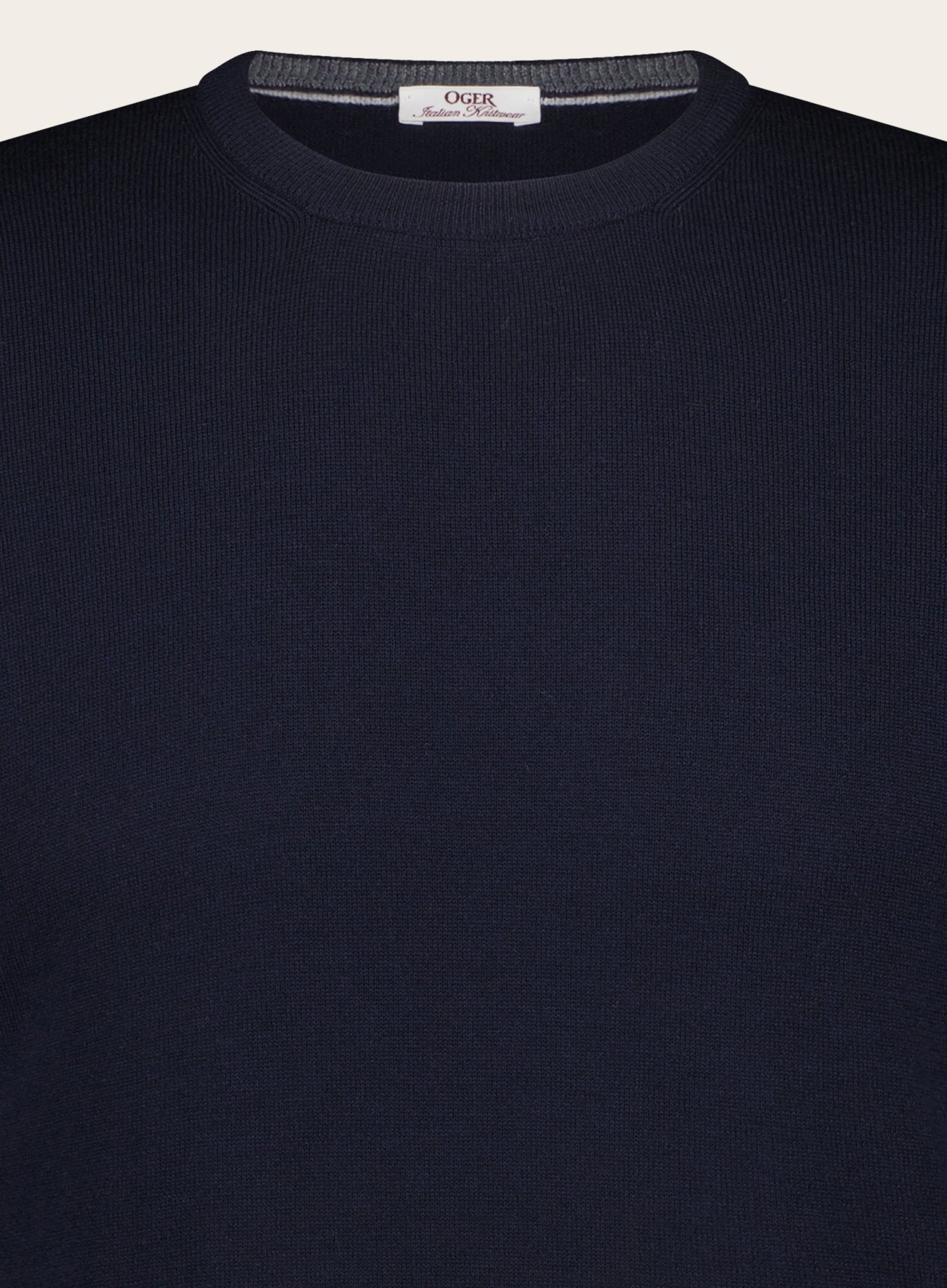 Virgin wollen ronde hals trui | BLUE NAVY