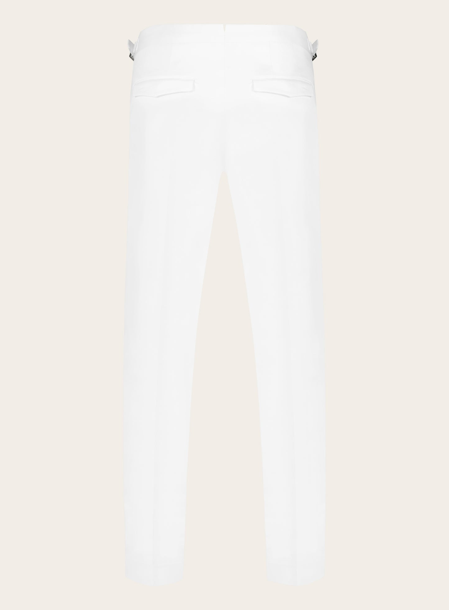 Slim-fit pantalon met zijspanners | Wit