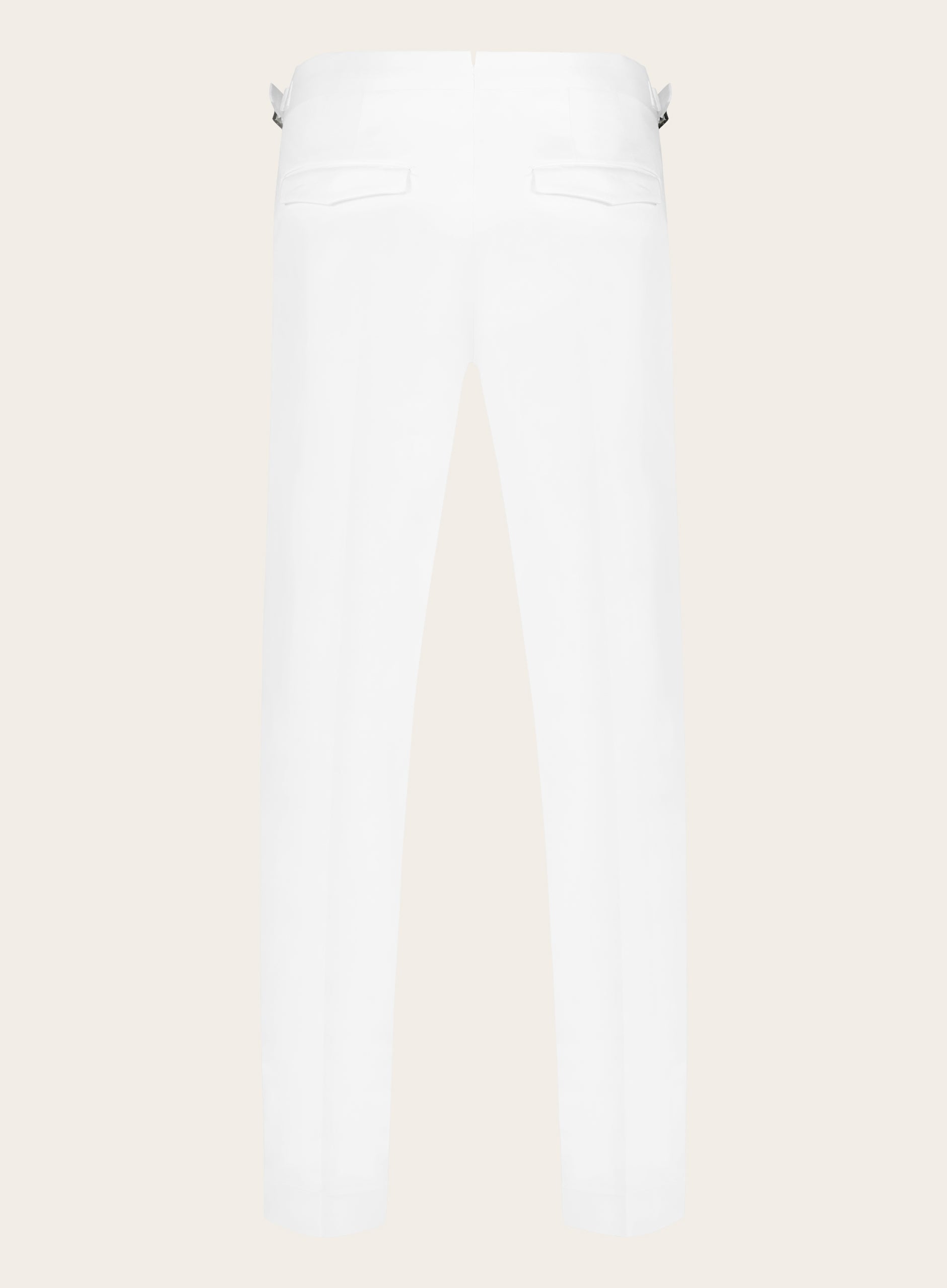 Slim-fit pantalon met zijspanners | Wit