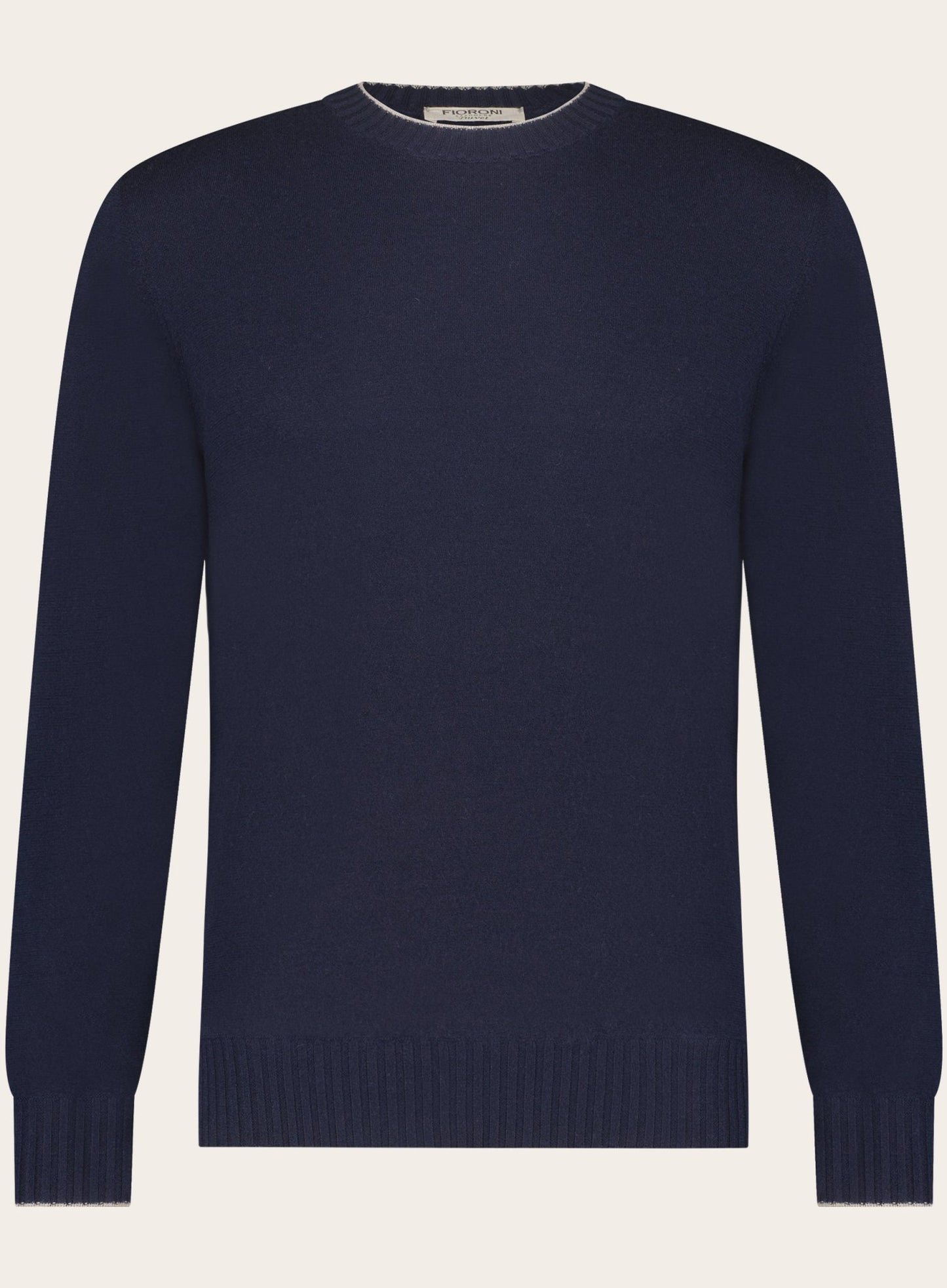 Cashmere ronde hals trui | BLUE NAVY