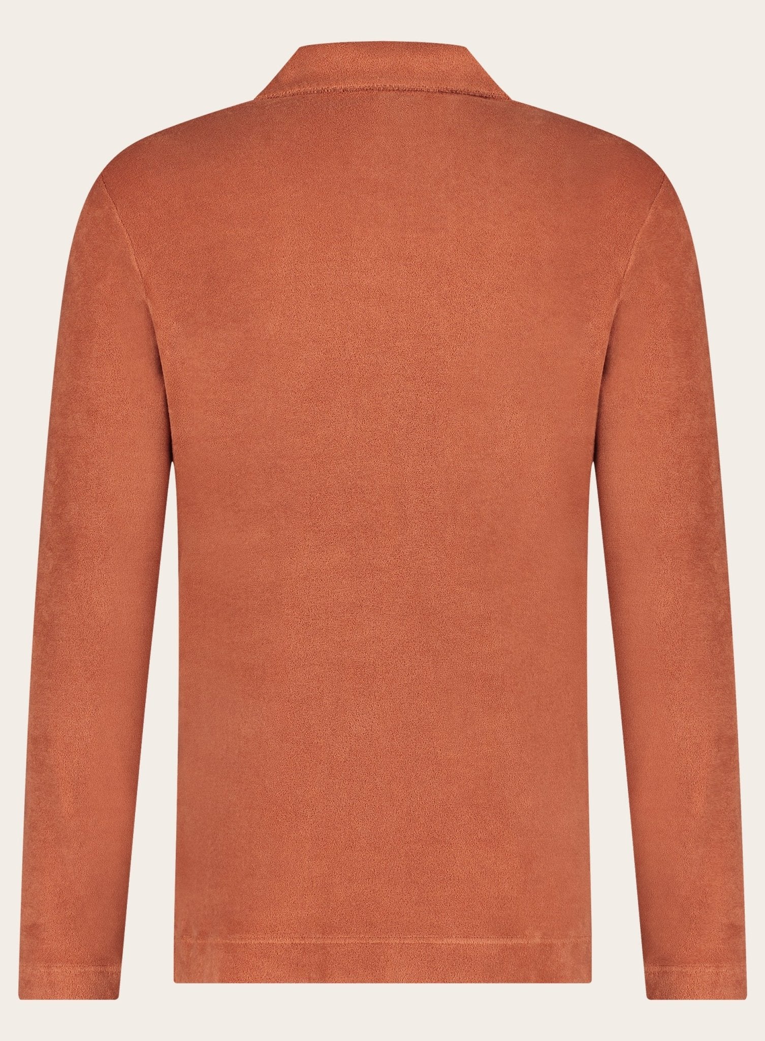 Poloshirt met lange mouwen van badstof | Roest