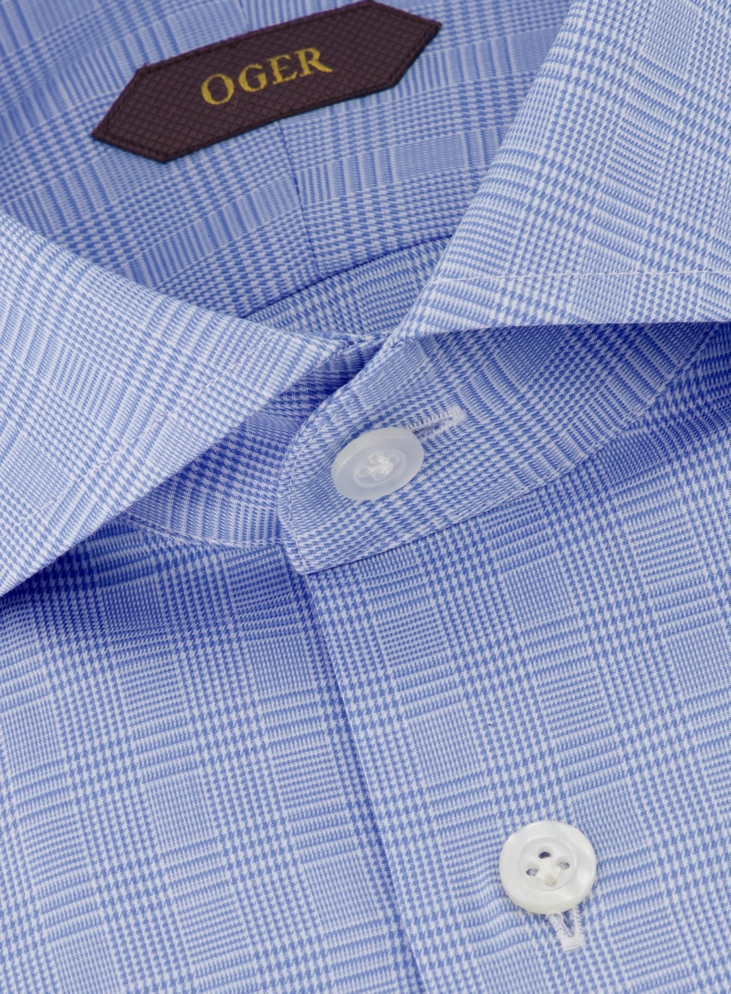 Glencheck shirt van katoen | Blauw
