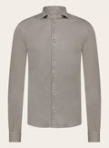 Poloshirt met lange mouwen van katoen | TAUPE