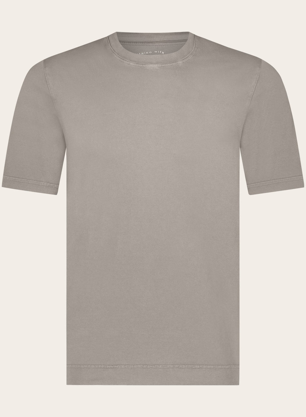 Crewneck T-shirt van katoen | TAUPE
