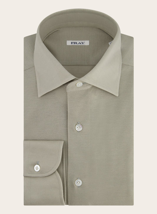 Regular-fit Gabriel piqué overhemd | Beige