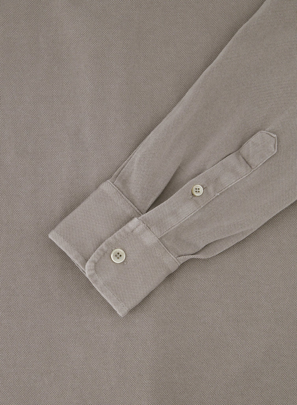 Poloshirt met lange mouwen van katoen | FULL_WIDTH | TAUPE