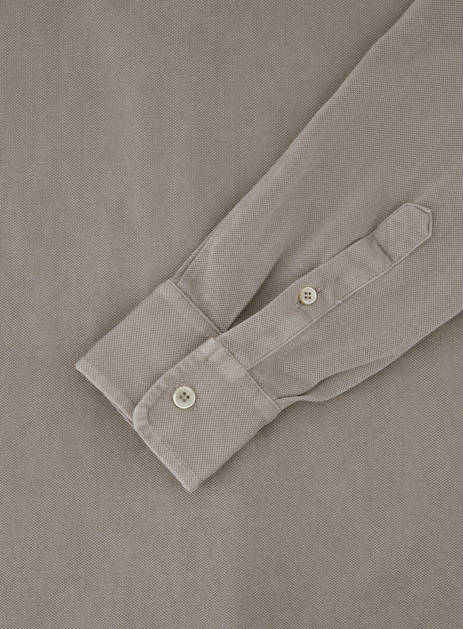 Poloshirt met lange mouwen van katoen | FULL_WIDTH | TAUPE