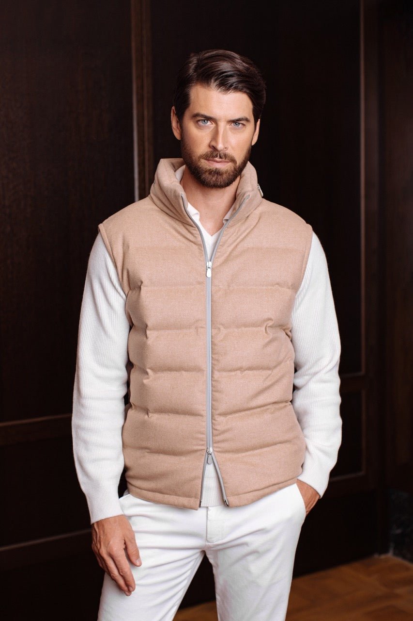 Gewatteerde donsbodywarmer | Camel