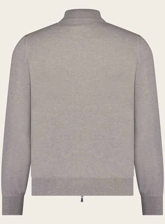 Slim-fit wollen zip jack | TAUPE