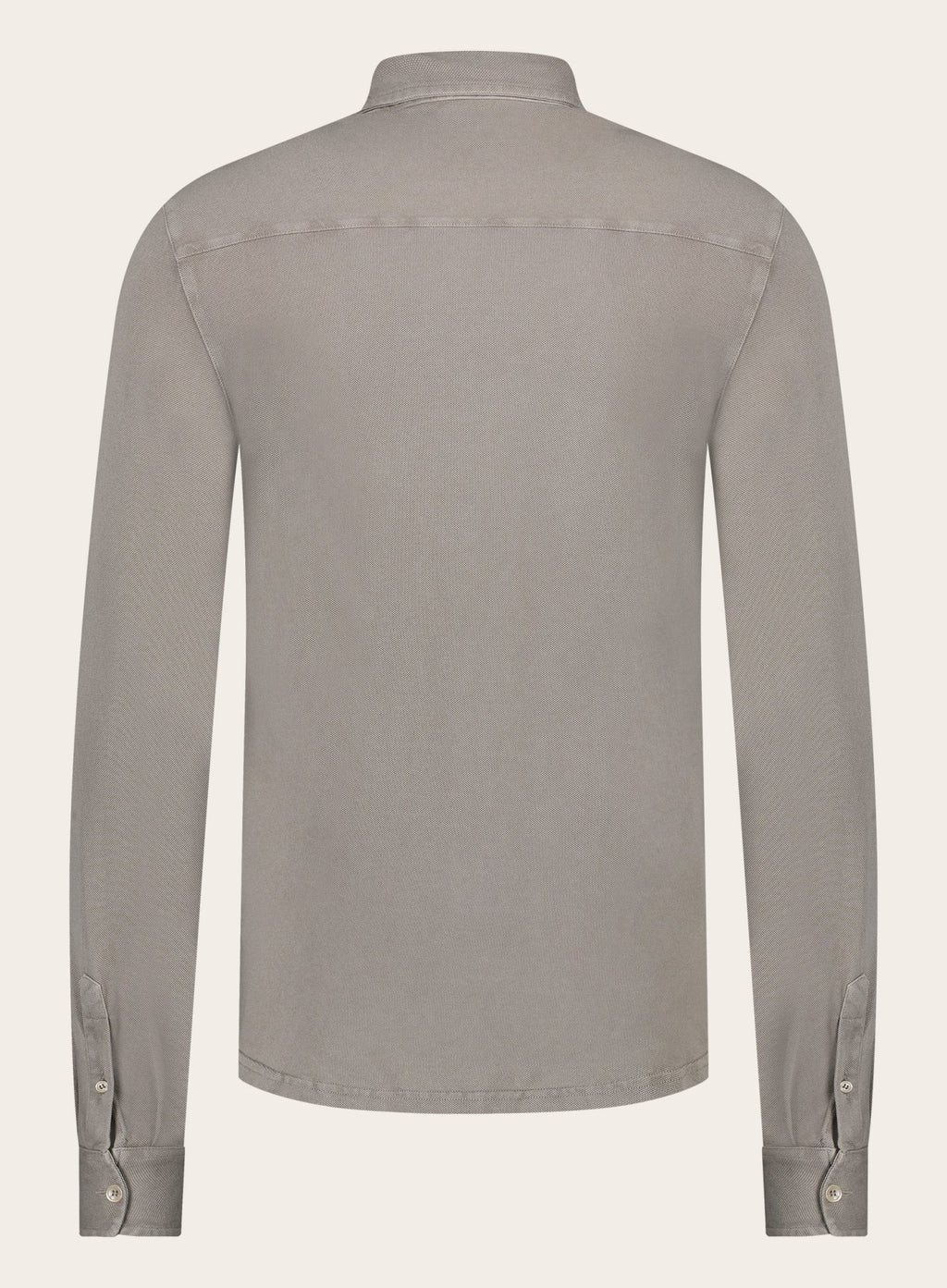 Poloshirt met lange mouwen van katoen | TAUPE