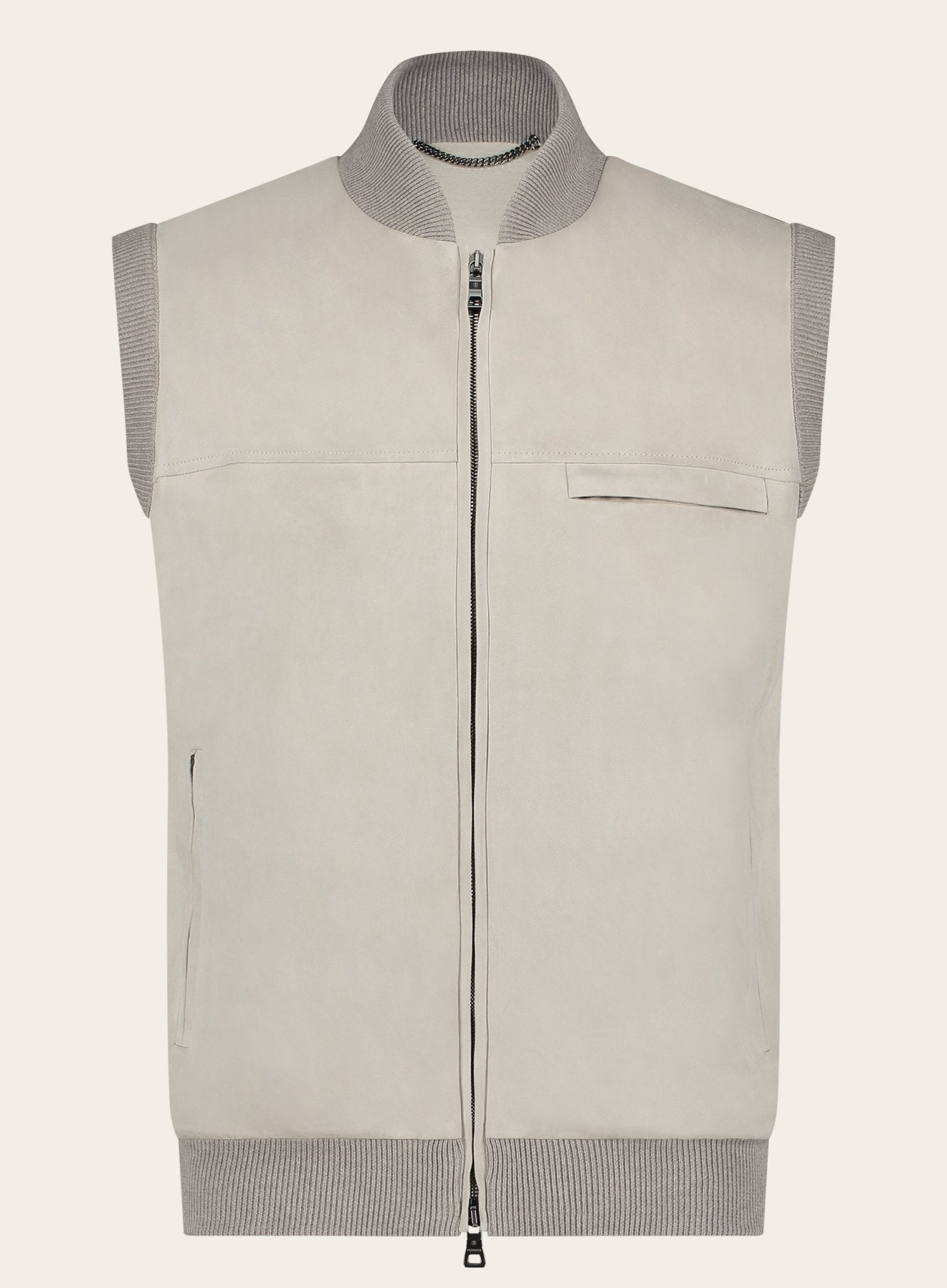 Bodywarmer van suède | L.BEIGE