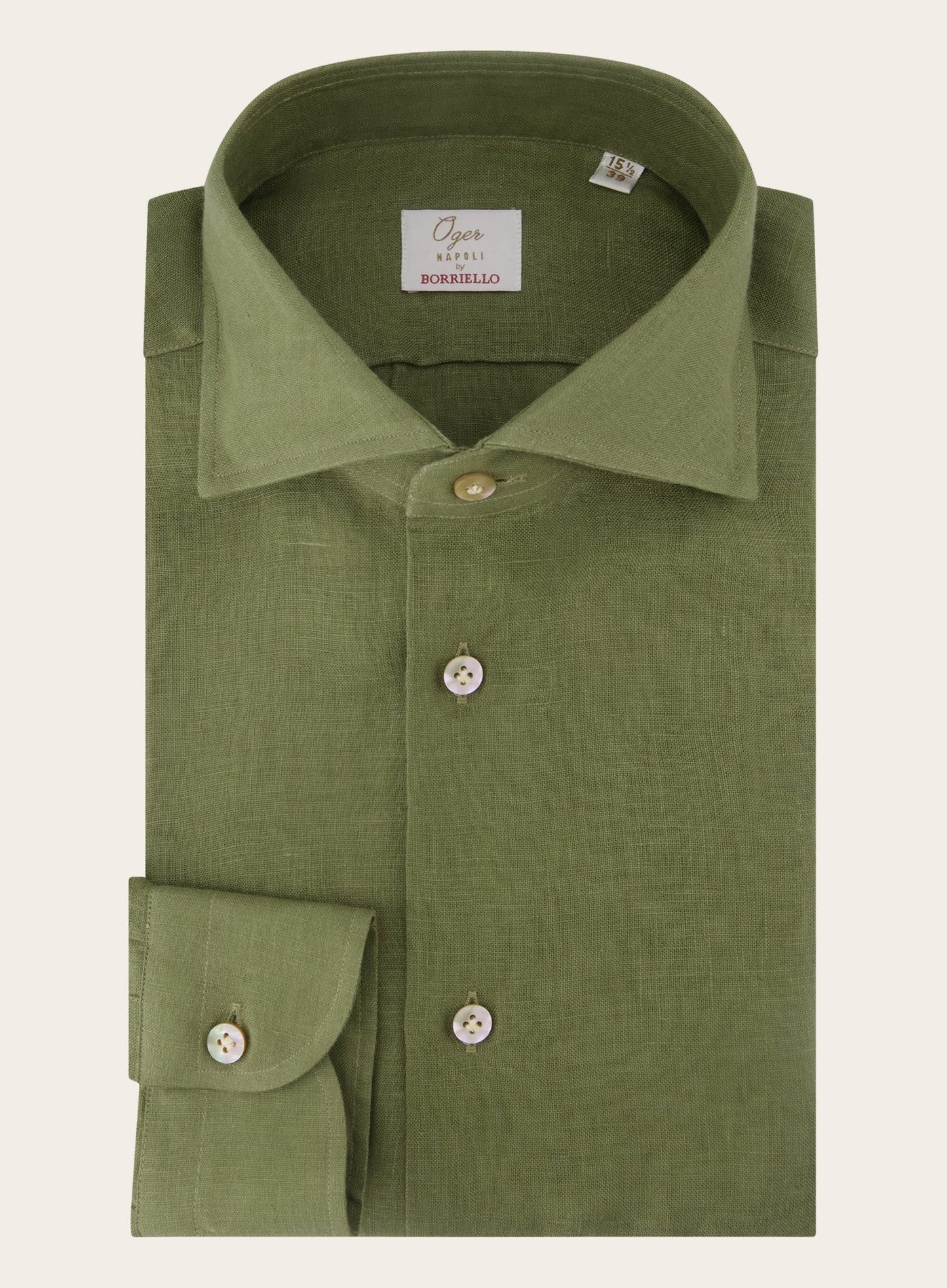 Handgemaakt shirt van linnen | Groen