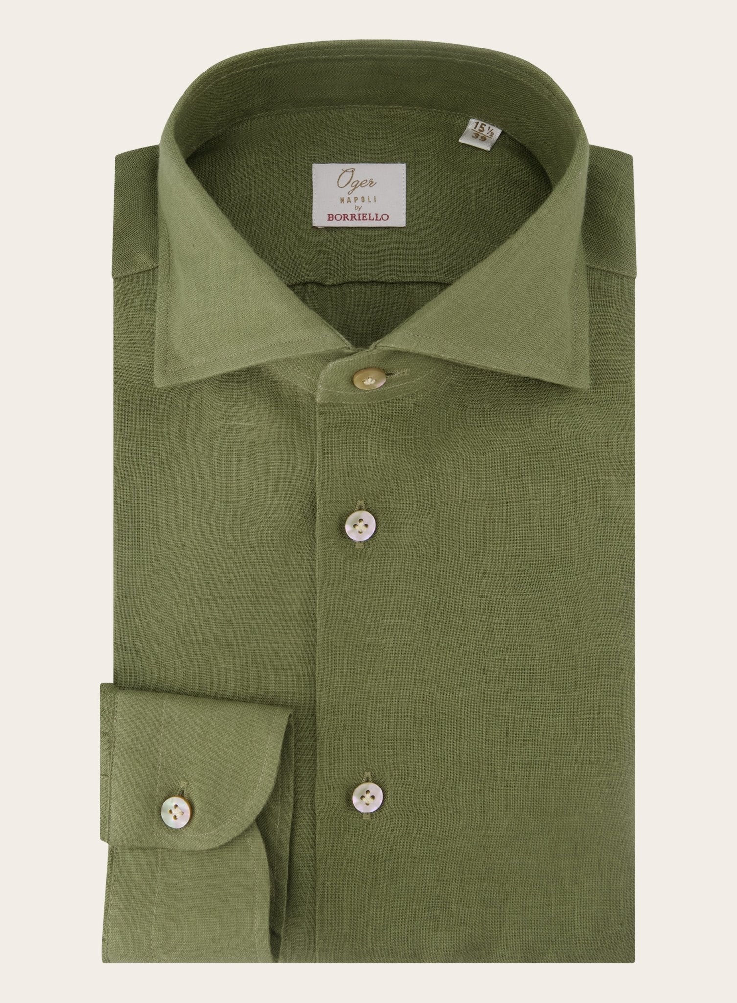 Handgemaakt shirt van linnen | Groen