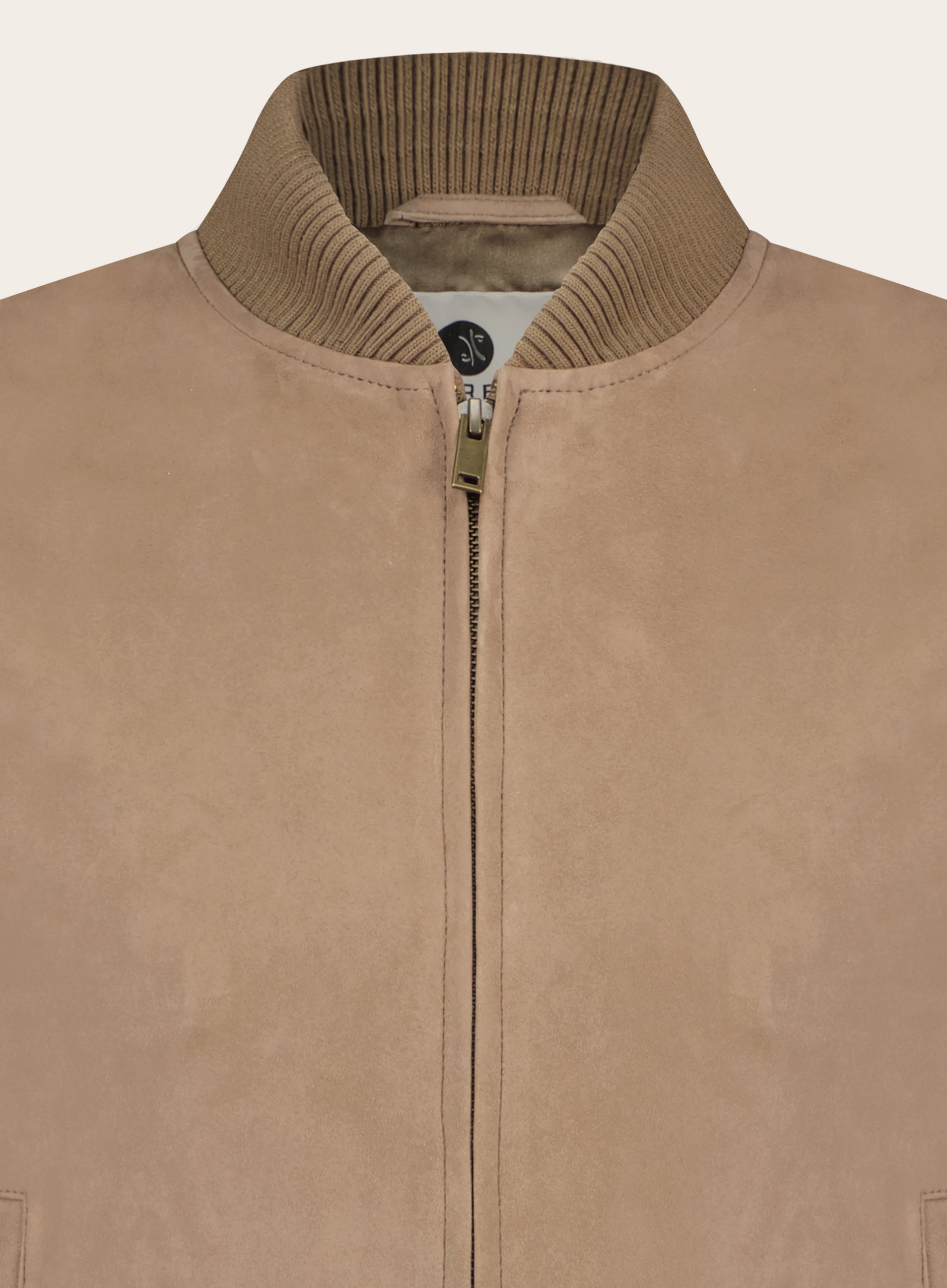 Slim-fit suède Mick bomberjack | TAUPE