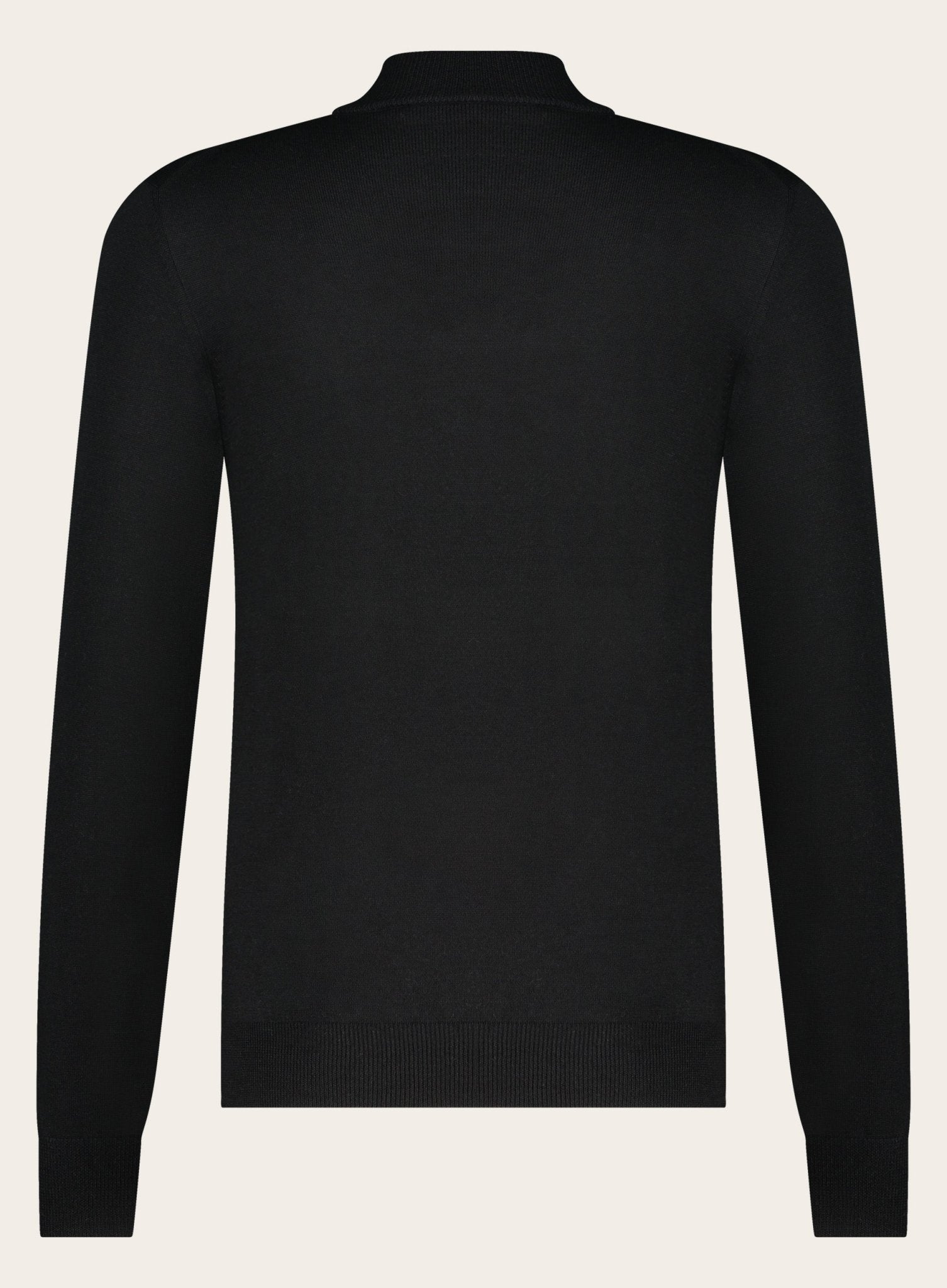 Half-zip trui van wol | Zwart
