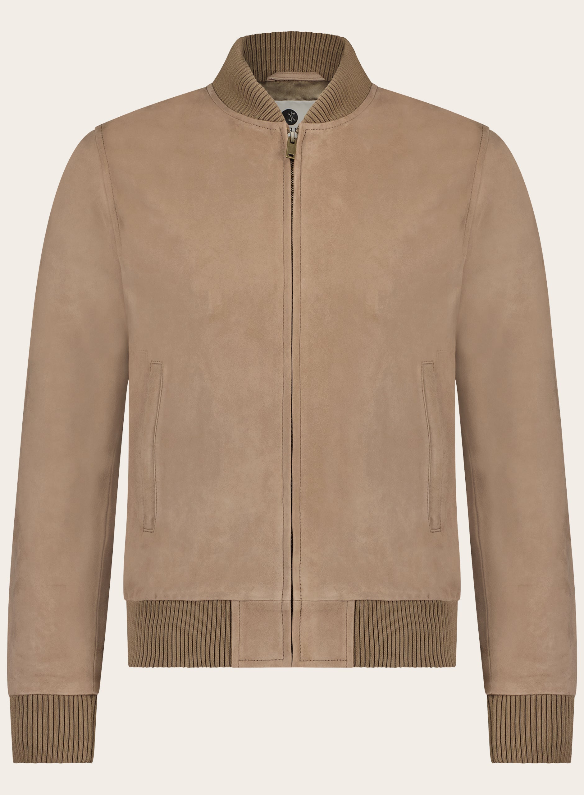 Slim-fit suède Mick bomberjack | TAUPE
