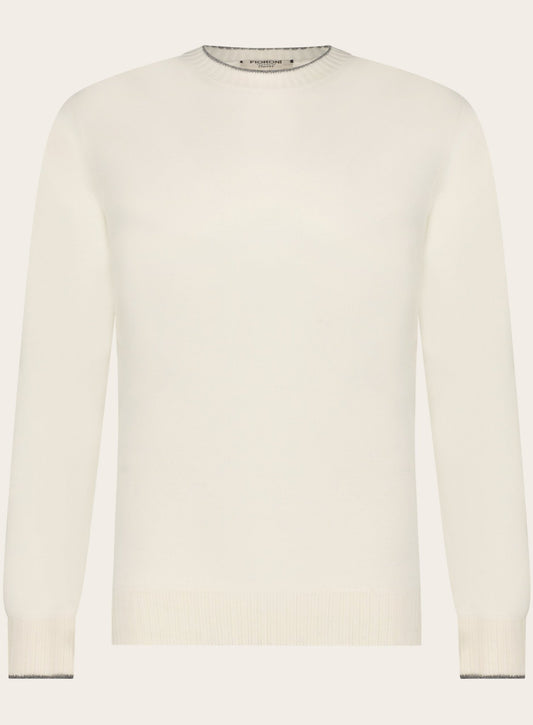 Cashmere ronde hals trui | Wit