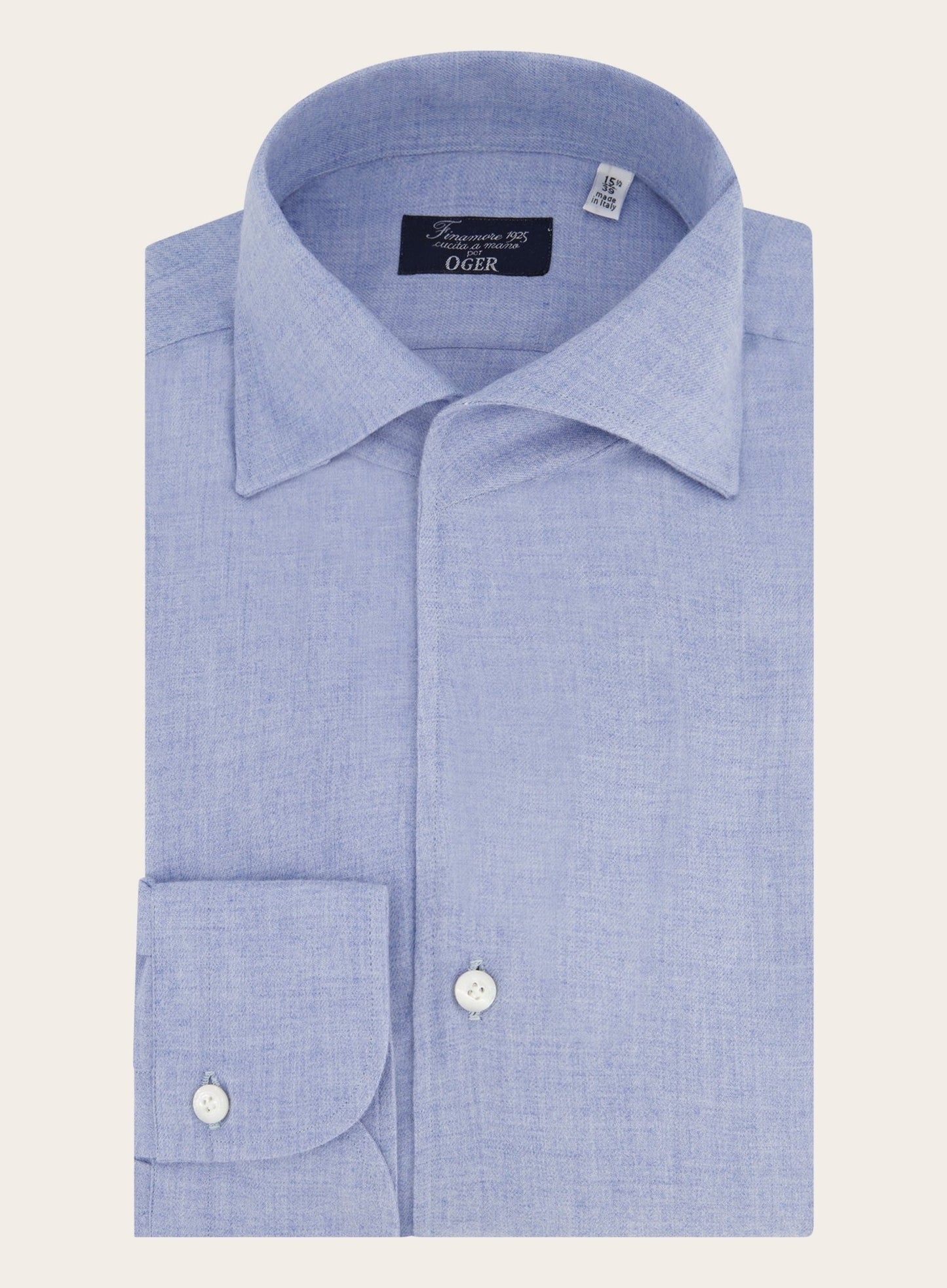 Katoenen-cashmere overhemd | L.Blauw