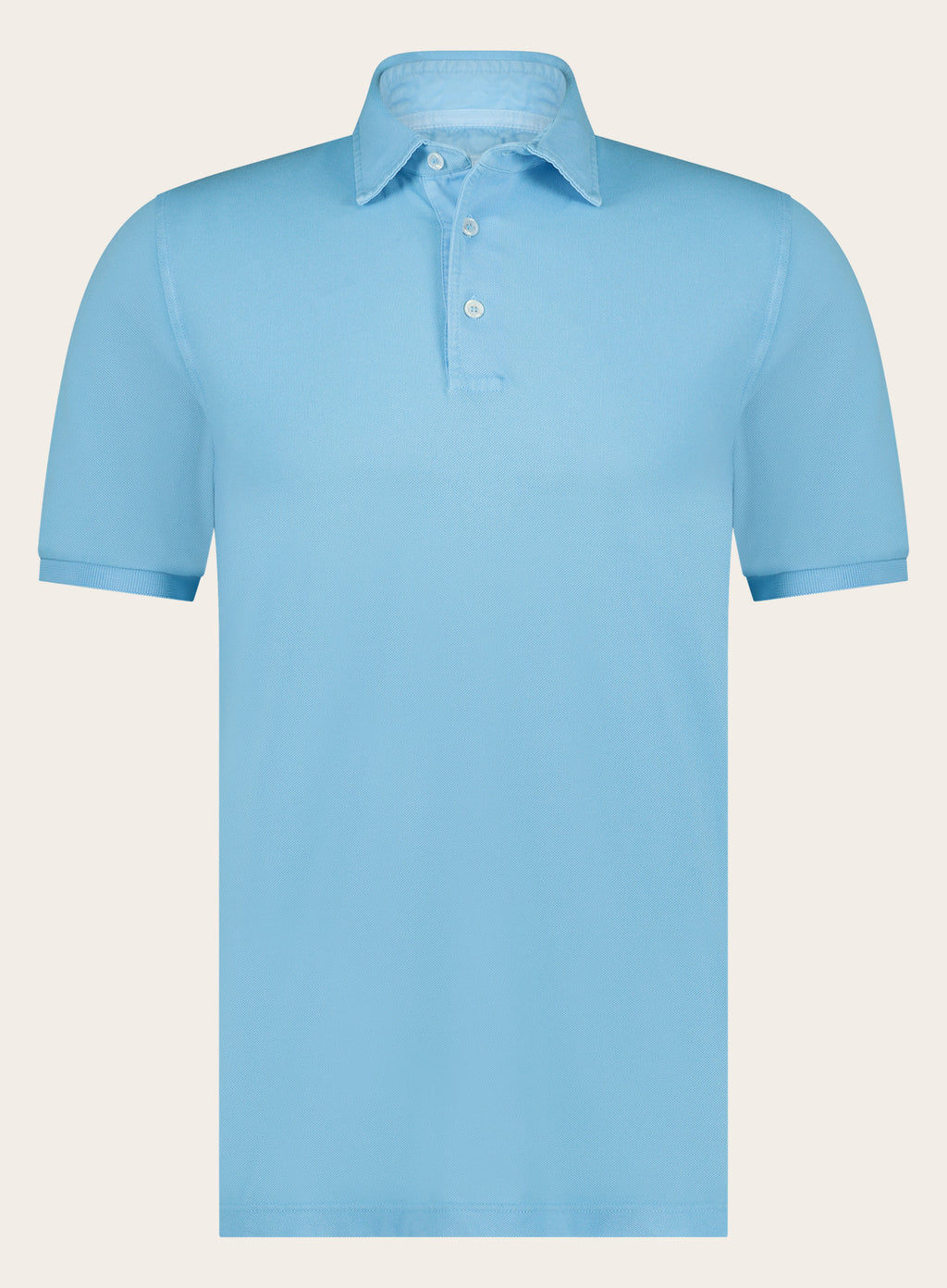 Katoenen polo met korte mouwen | IJSBLAUW