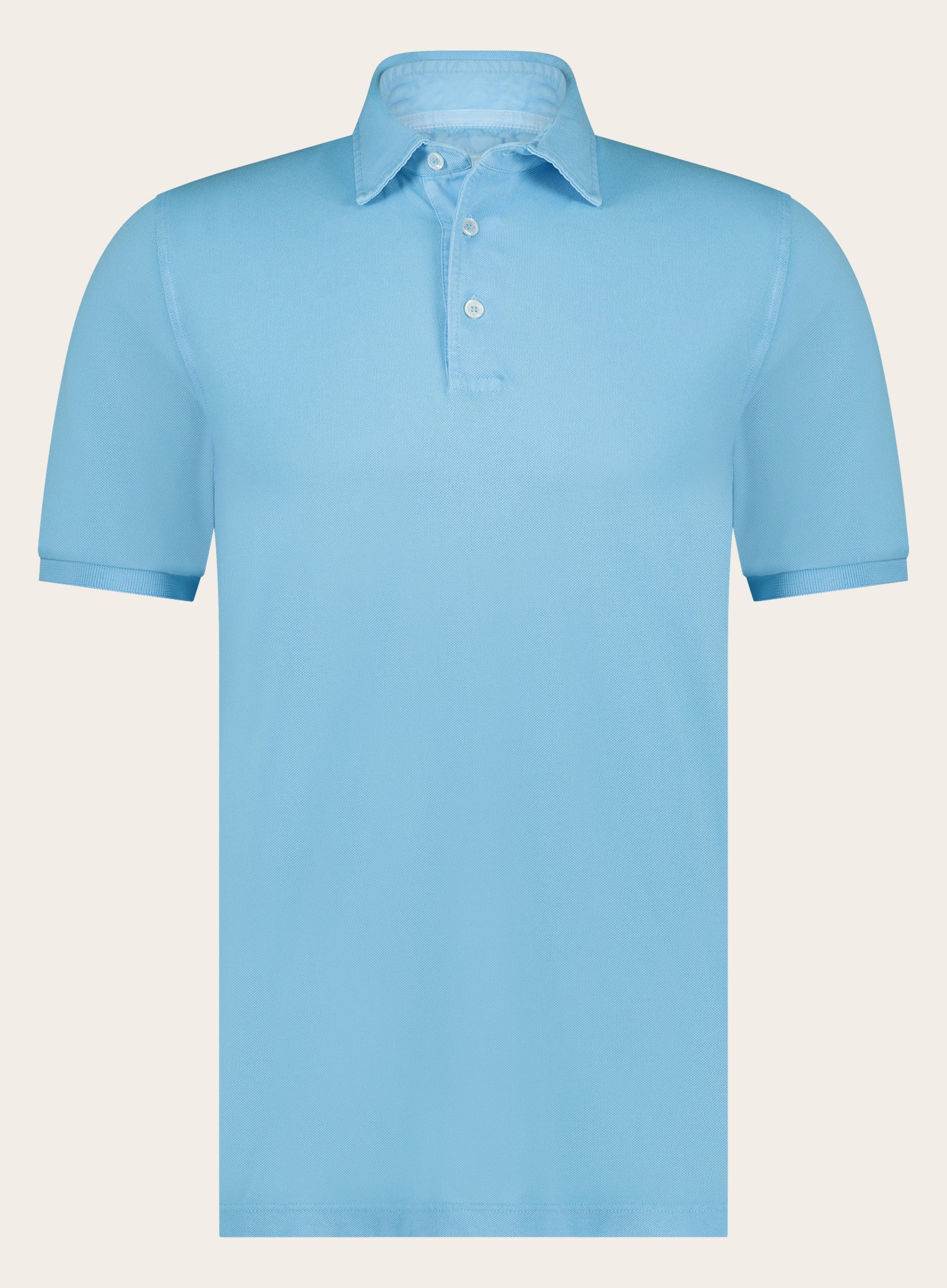 Katoenen polo met korte mouwen | IJSBLAUW