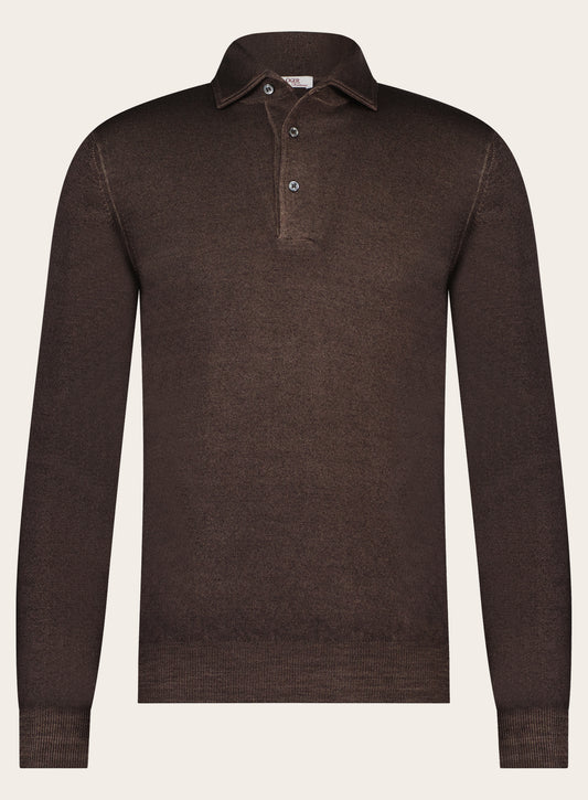 Slim-fit lange mouwen polo