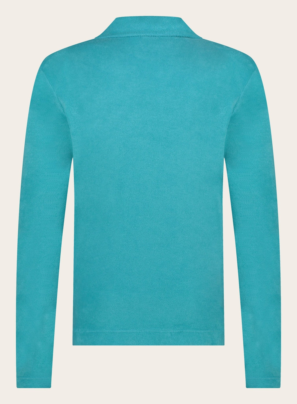 Poloshirt met lange mouwen van badstof | Turqoise