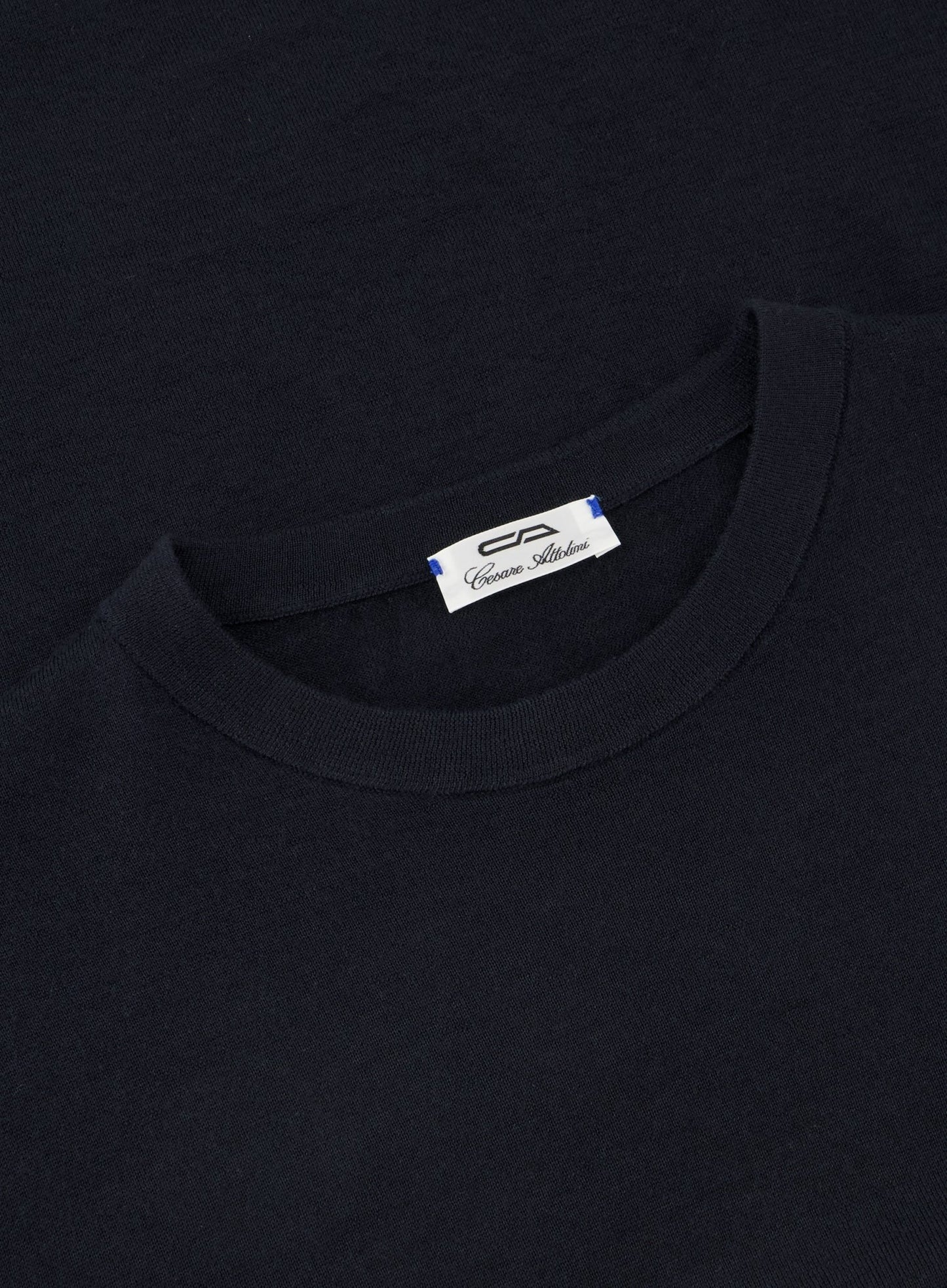 T-shirt van katoen en cashmere | BLUE NAVY