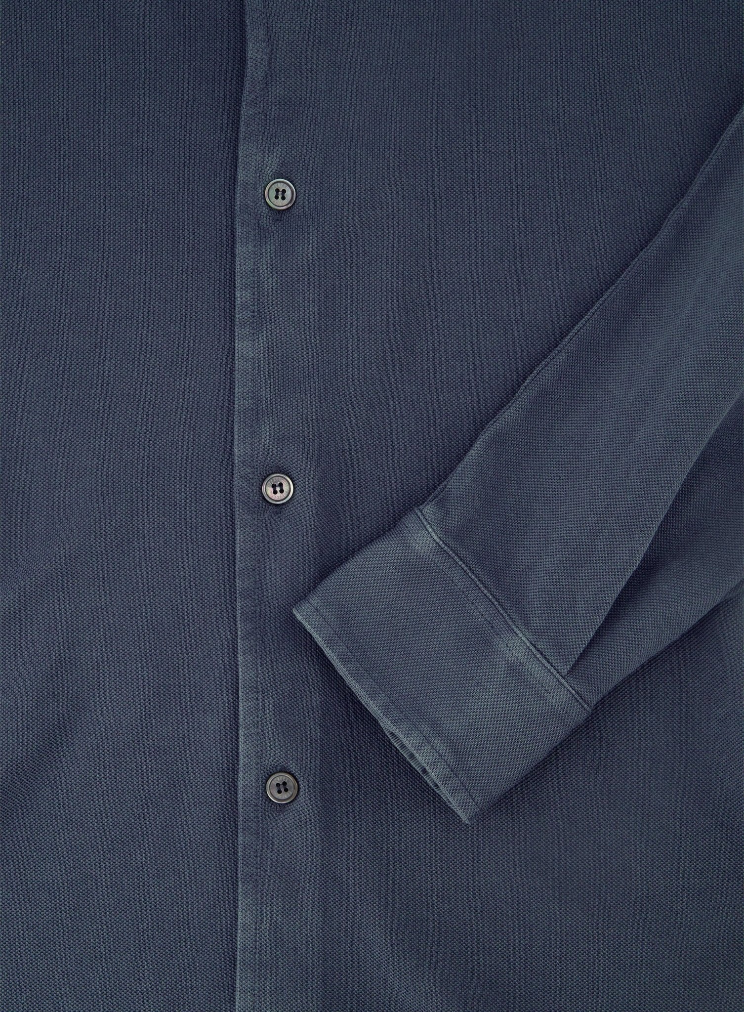 Poloshirt met lange mouwen van katoen | Blauw