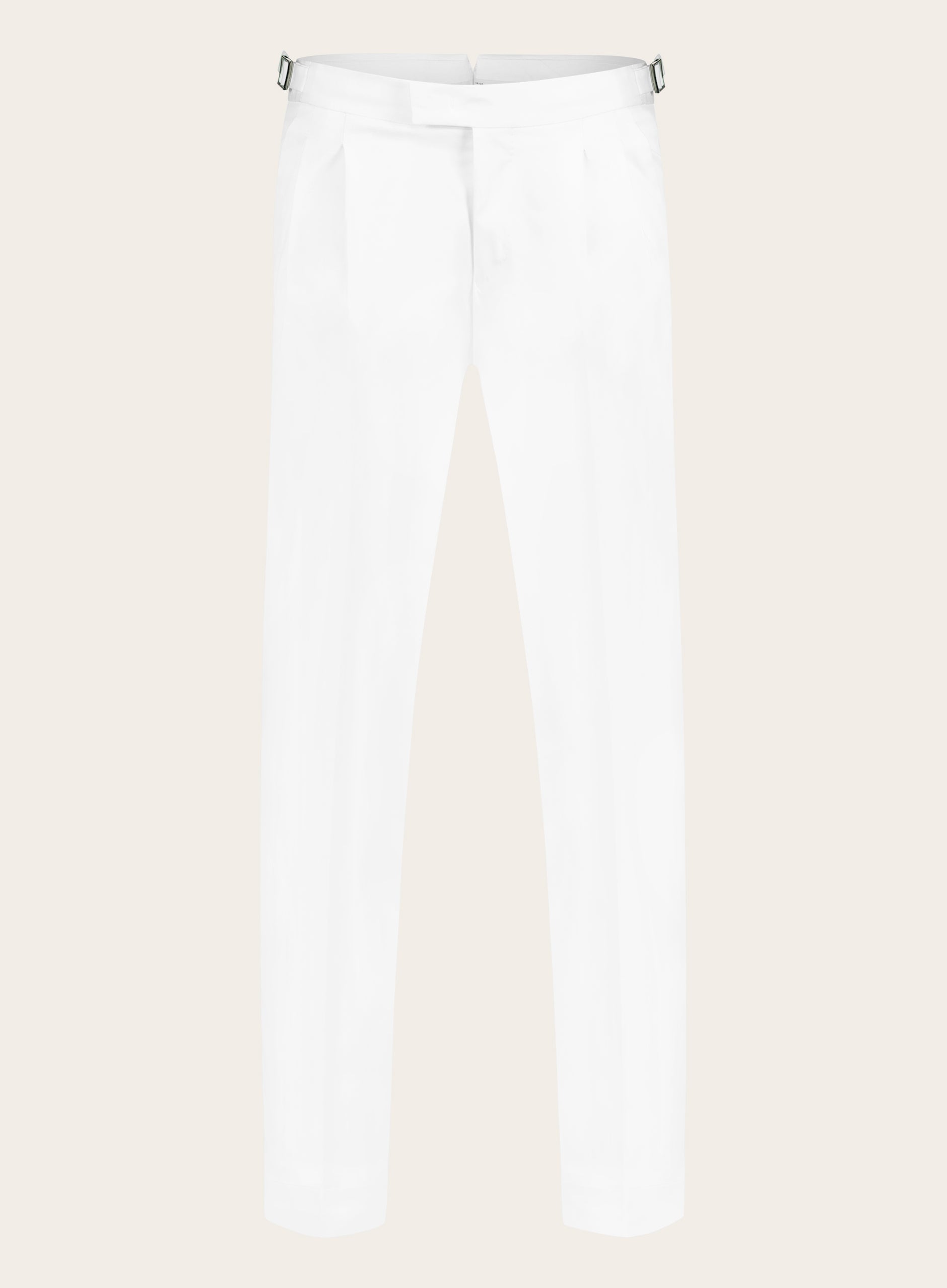 Slim-fit pantalon met zijspanners | Wit