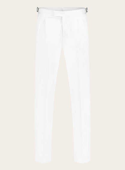 Slim-fit pantalon met zijspanners | Wit