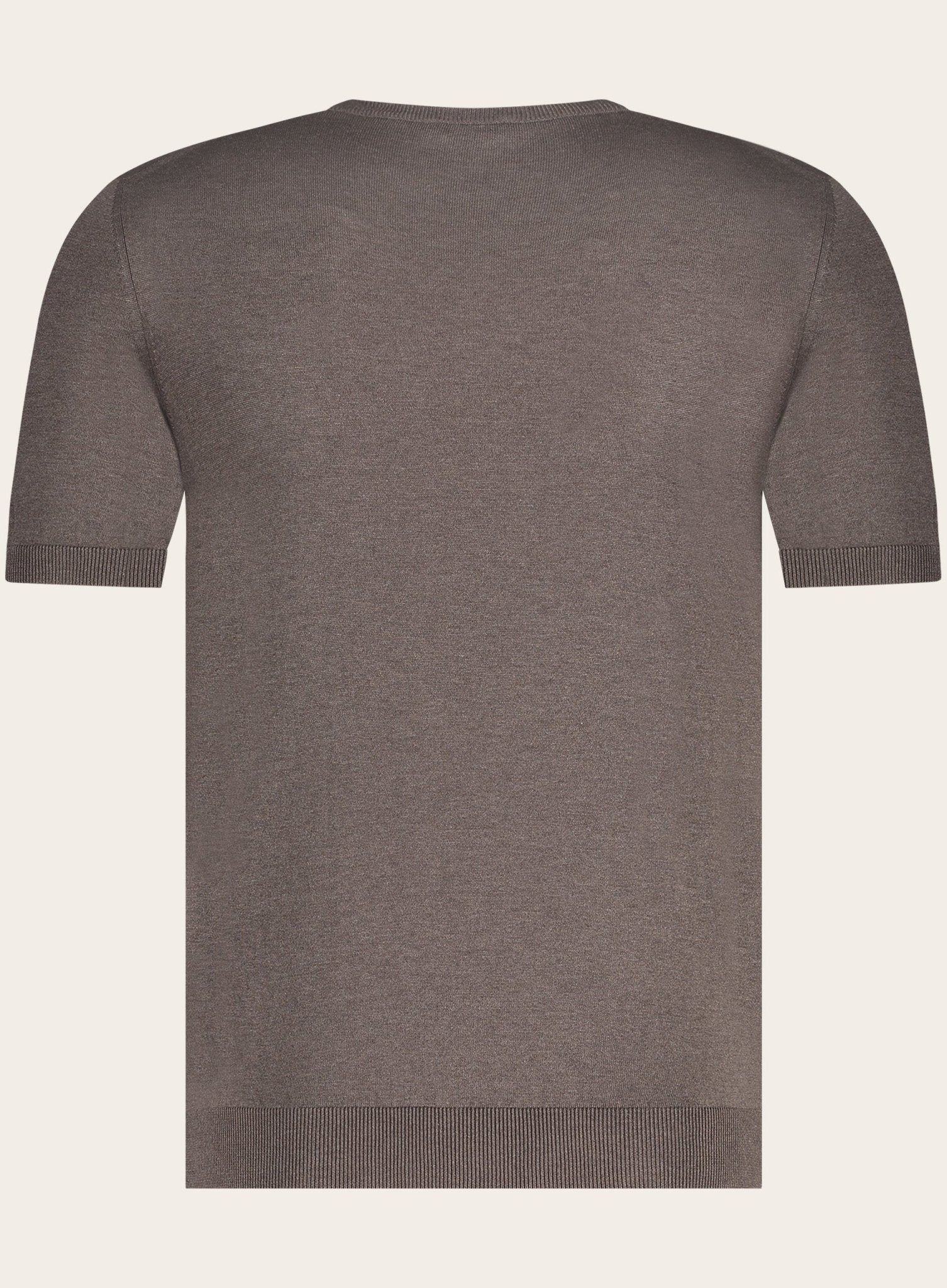 T-shirt van zijde | Bruin
