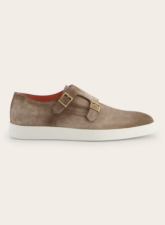 Suède dubbele gespsneakers Atlanti | TAUPE