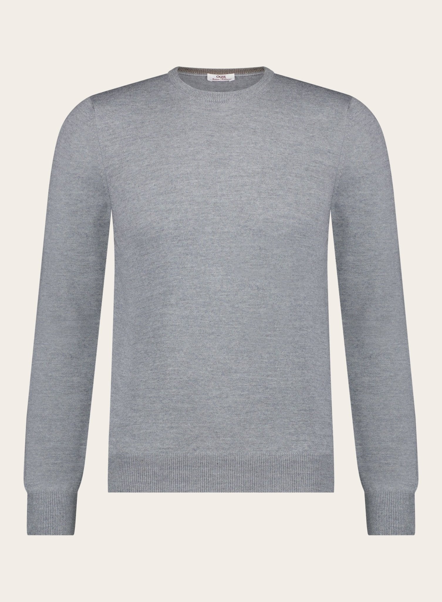 Virgin wollen ronde hals trui | Grijs