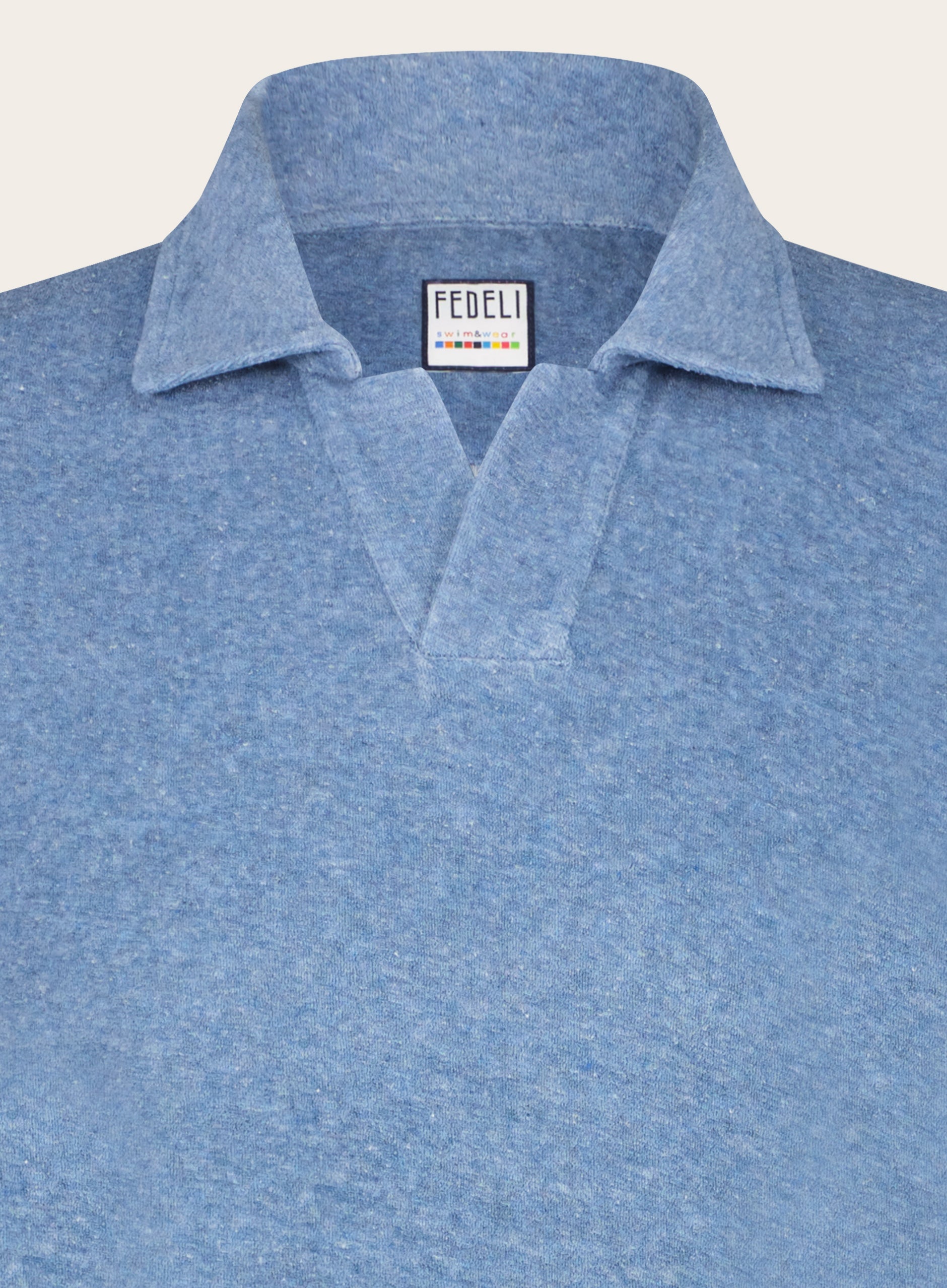 Buttonless badstof polo | FULL_WIDTH | L.Blauw