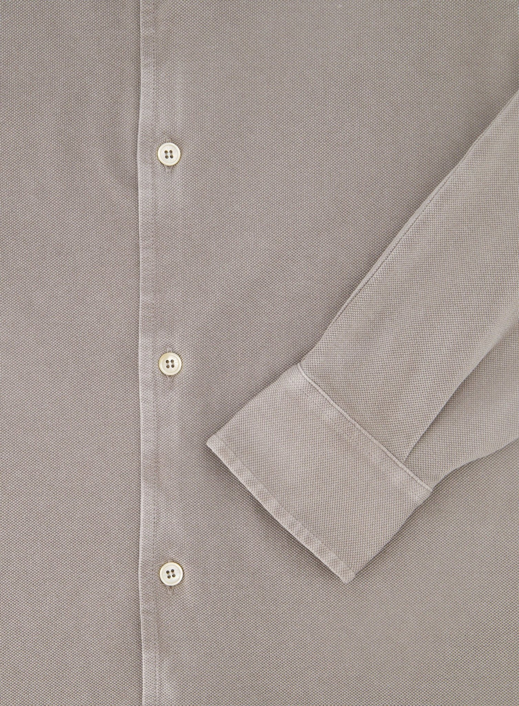 Poloshirt met lange mouwen van katoen | FULL_WIDTH | TAUPE