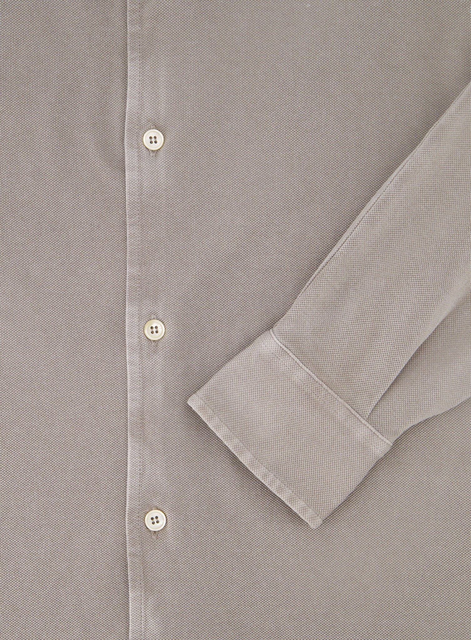 Poloshirt met lange mouwen van katoen | FULL_WIDTH | TAUPE