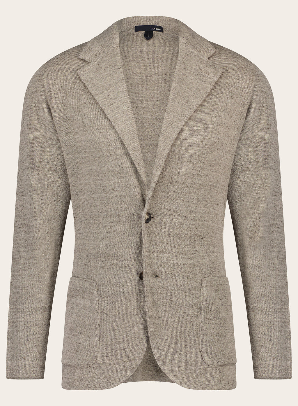 Regular-fit wollen-zijden jasje | Beige